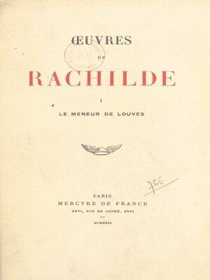 cover image of Œuvres de Rachilde (1)